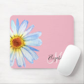  Daisy White Pink Monogram Muismat (Met muis)