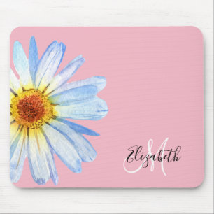  Daisy White Pink Monogram Muismat