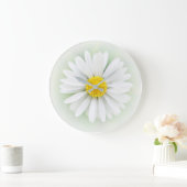  Daisy White Yellow Flower Shabby Chic Clock Grote Klok (Huis)