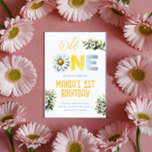 Daisy Wild Een 1e Meisje Verjaardagsfeest Uitnodig Kaart