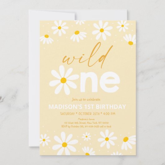 Daisy Wild een eerste verjaardag Kaart (Voorkant)