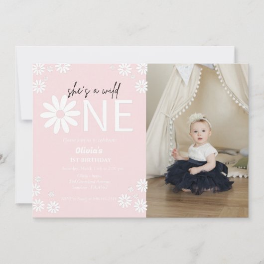 Daisy wild een partij bohemiaanse eerste verjaarda kaart (Voorkant)