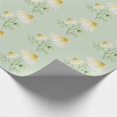 Daisy Wild Flowers Green Cadeaupapier (Hoek)