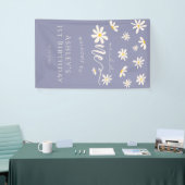 Daisy Wild One 1e Birthday Paars Welcome Sign Spandoek (Beurs)