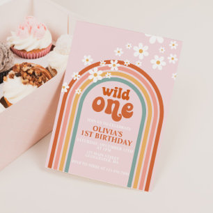 Daisy Wild One boho bloemen regenboog eerste verja Kaart