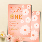 Daisy Wild One First 1e Birthday Girl Floral Kaart