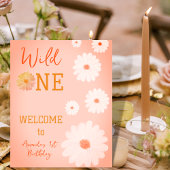 Daisy Wild One First 1e Birthday Girl Floral Perfect Poster