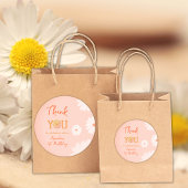 Daisy Wild One First 1e Birthday Girl Floral Ronde Sticker