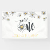 Daisy Wild One Party Banner - White (Horizontaal)