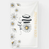 Daisy Wild One Party Banner - White (Verticaal)