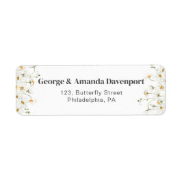 Daisy Wildbloemen Terug-adreslabel Etiket