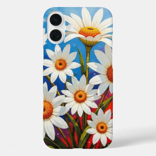 Daisy wilde bloem boho wit en blauw Case-Mate iPhone case (Achterkant)