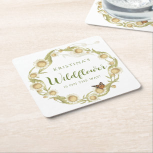 Daisy Wildflower Baby in het Baby shower Bloom Kartonnen Onderzetters