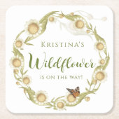 Daisy Wildflower Baby in het Baby shower Bloom Kartonnen Onderzetters (Voorkant)