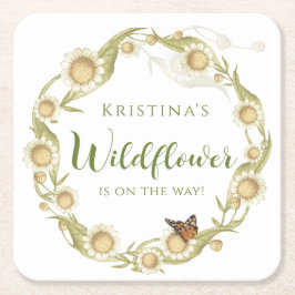 Daisy Wildflower Baby in het Baby shower Bloom Kartonnen Onderzetters