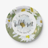 Daisy Wildflower Baby shower Spring Garden Papieren Bordje (Voorkant)