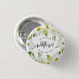 Daisy Wildflower Baby shower Zomerbloesem Ronde Button 3,2 Cm