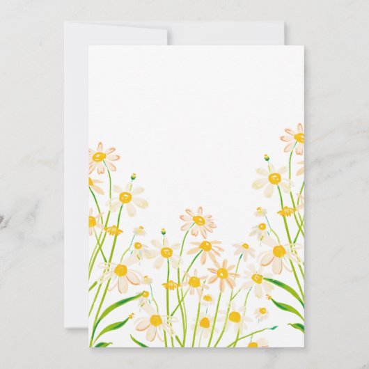 Daisy Wildflower Bay Bee in Bloom Baby shower Kaart (Achterkant)