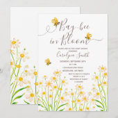 Daisy Wildflower Bay Bee in Bloom Baby shower Kaart (Voorkant / Achterkant)