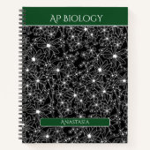 Daisy Wildflower Black Green Naam School Onderwerp Notitieboek (Voorkant)