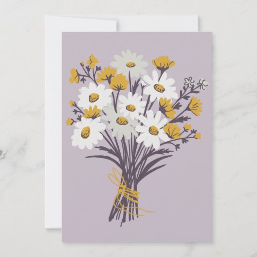 Daisy Wildflower Boeket BABY SHOWER CUSTOM Kaart (Achterkant)