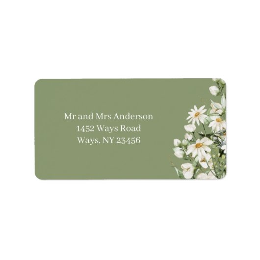 Daisy Wildflower Boho Address Label (Voorkant)