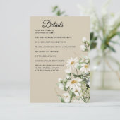 Daisy Wildflower Boho Enclosure Card Details Informatiekaartje (Staand voorkant)