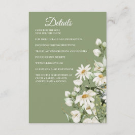 Daisy Wildflower Boho Envelopkaart Details Informatiekaartje