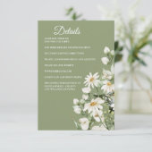 Daisy Wildflower Boho Envelopkaart Details Informatiekaartje (Staand voorkant)