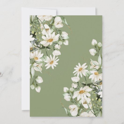 Daisy Wildflower Boho Wedding Invitation Kaart (Achterkant)