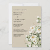 Daisy Wildflower Boho Wedding Invitation Kaart (Voorkant)