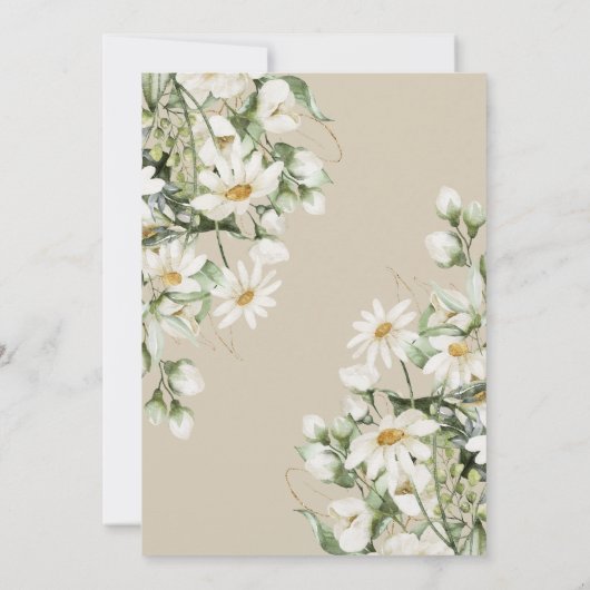 Daisy Wildflower Boho Wedding Invitation Kaart (Achterkant)