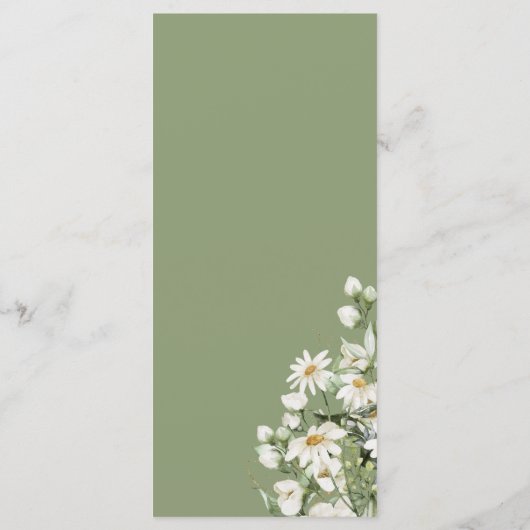 Daisy Wildflower Boho Wedding Menu (Achterkant)