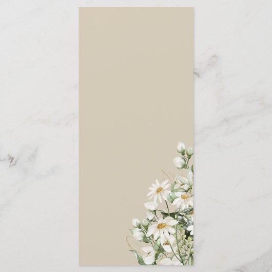 Daisy Wildflower Boho Wedding Menu (Achterkant)