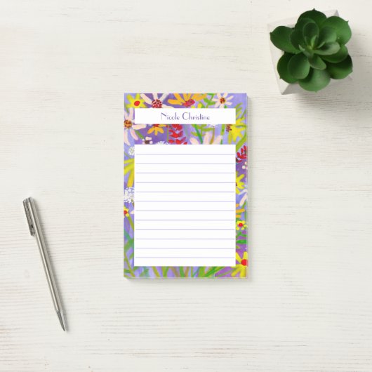 Daisy Wildflower Bouquet CUSTOM Waterverf Notitieb Post-it® Notes (Kantoor)