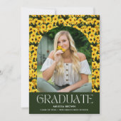 Daisy Wildflower Foto High School Afstuderen Aankondiging (Voorkant)