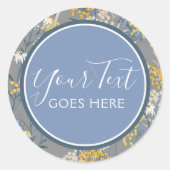 Daisy Wildflower & Gele Rowan Bessen Botanisch Ronde Sticker (Voorkant)