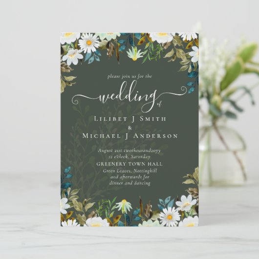 Daisy Wildflower Greenery Wedding (Staand voorkant)