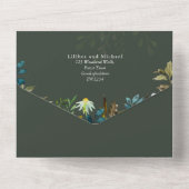 Daisy Wildflower Greenery Wedding All In One Uitnodiging (Achterkant)