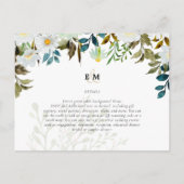 Daisy Wildflower Greenery Wedding Briefkaart (Achterkant)