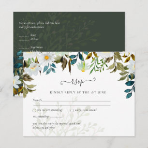 Daisy Wildflower Greenery Wedding Briefkaart