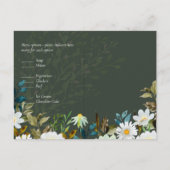 Daisy Wildflower Greenery Wedding Briefkaart (Achterkant)