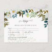Daisy Wildflower Greenery Wedding Briefkaart (Voorkant)