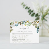 Daisy Wildflower Greenery Wedding Briefkaart (Staand voorkant)