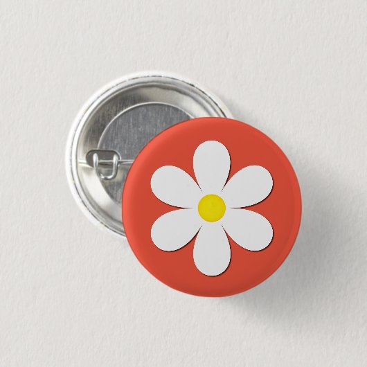 Daisy WildFlower Love Vriendschap Kleurrijk Sinaas Ronde Button 3,2 Cm (Voorkant /achterkant)