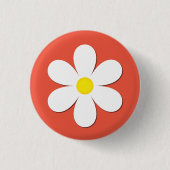 Daisy WildFlower Love Vriendschap Kleurrijk Sinaas Ronde Button 3,2 Cm (Voorkant)
