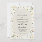 Daisy Wildflower modern Weddenschap Kaart (Voorkant)