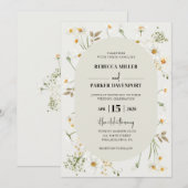 Daisy Wildflower modern Weddenschap Kaart (Voorkant / Achterkant)