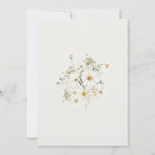 Daisy Wildflower modern Weddenschap QR-code Kaart (Achterkant)