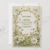 Daisy Wildflower moderne bruiloft Kaart (Voorkant)